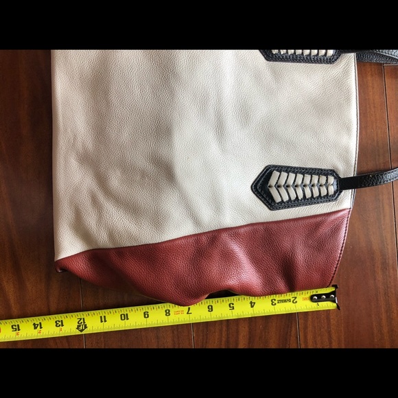 ORYANY color block leather bag brown black white - Picture 5 of 9